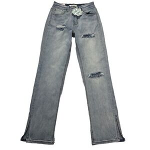 NWT Dogma Jeans Womens  5/26 Take A Hint Stretch Ankle Slit Distressed 27x32 Y2K